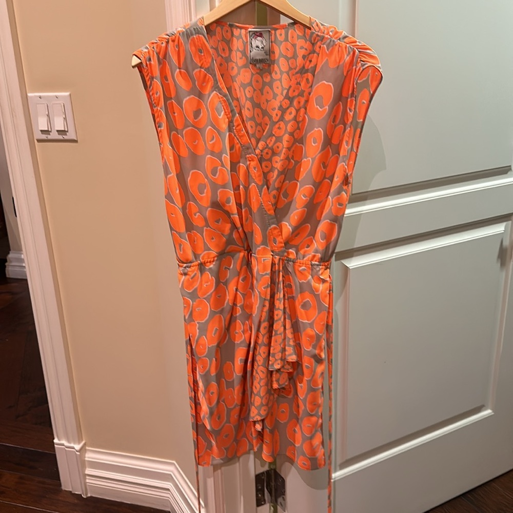 Yoana Baraschi Woman’s Dress Size Large Orange/Gray - Picture 4 of 6
